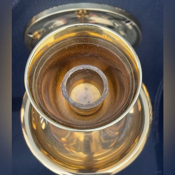 Vintage Pair of Solid Brass Shiny Wall Candle Sconces Hollywood Regency India - Picture 8 of 14